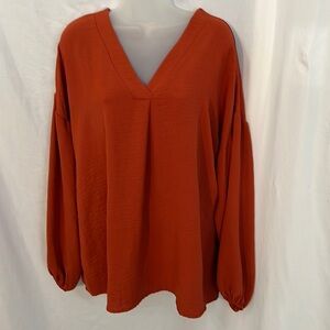 Cotton Blue Women Rust Shift Lightweight Top Size Large Loose Fit